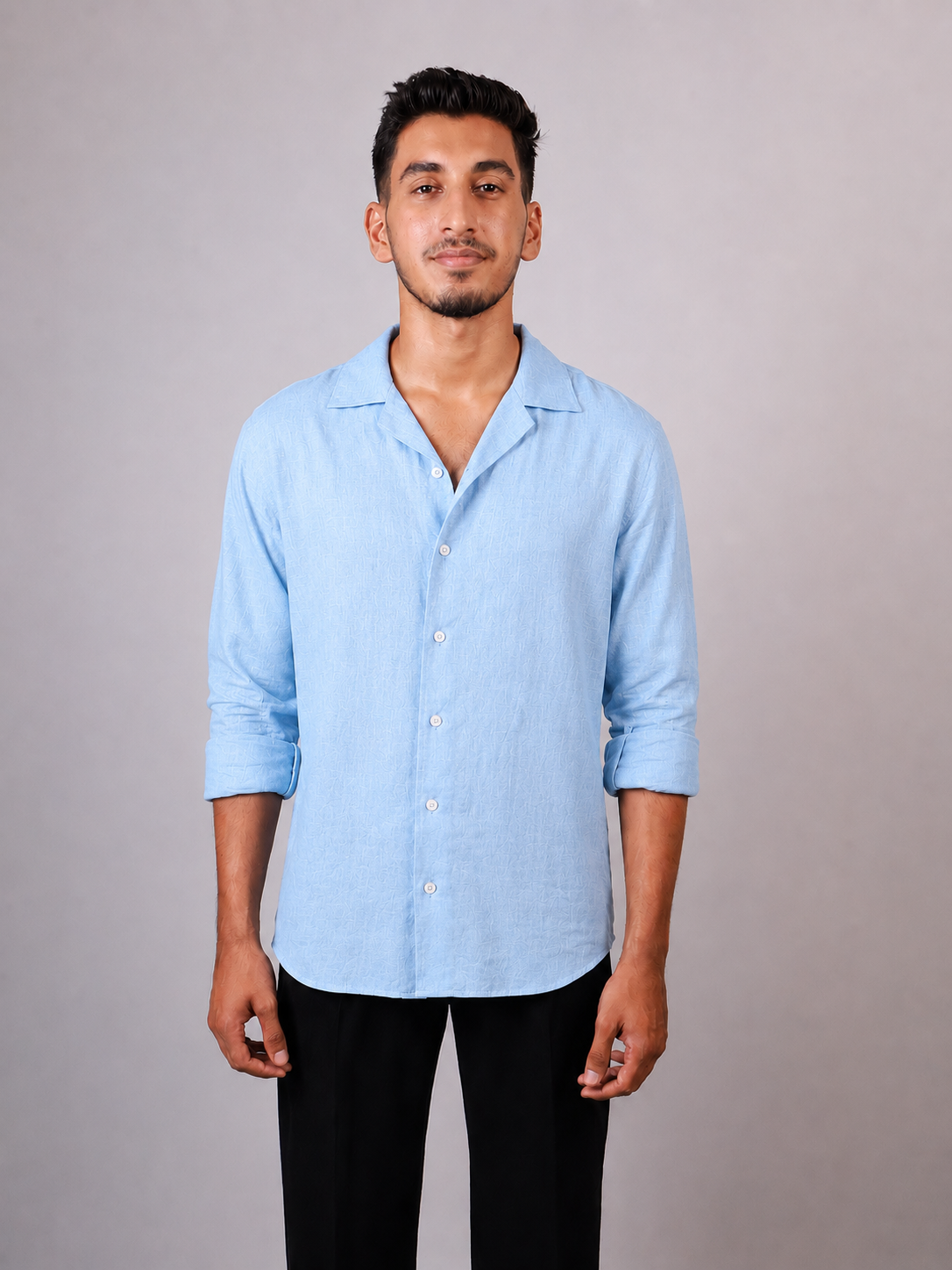 Baby Blue Linen Shirt