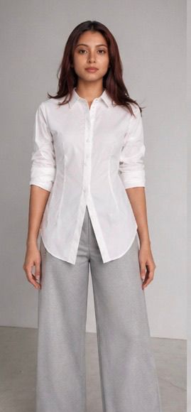 White Open Back Tie-Up Shirt for Women